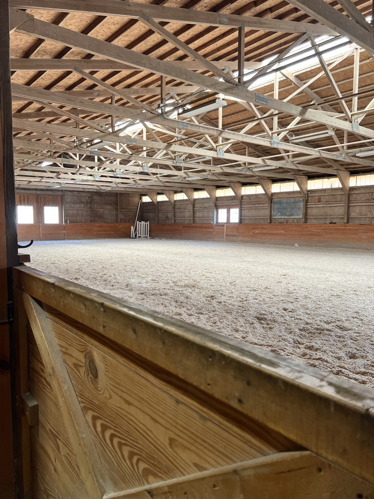 Indoor riding arena at Furlyn Farm